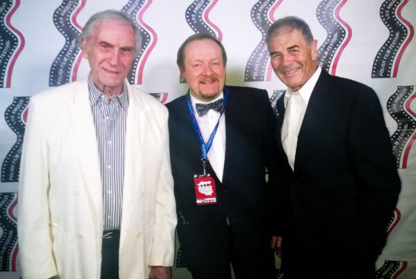 Polish Film Festival in Los Angeles 2014 - Robert J. Wierzbicki with Peter Mark Richman (1927–2021, left) and Robert Forster (1941–2019, right)